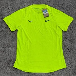 Nike Dri-FIT ADV Rafa Nadal Short Sleeve Tennis Green Top FD5409-702 Mens Size M